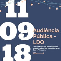 CONVITE para audiência pública referente a Lei de Diretrizes Orçamentárias - LDO 2019