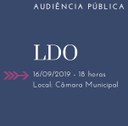 CONVITE para audiência pública referente a Lei de Diretrizes Orçamentárias - LDO 2020