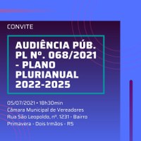 CONVITE para Audiência Pública referente ao Plano Plurianual 2022-2025